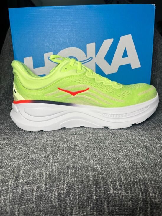 Hoka One One Bondi 9 Neon Yellow Lime Green Running Shoes Men\'s Size 11 main image 5